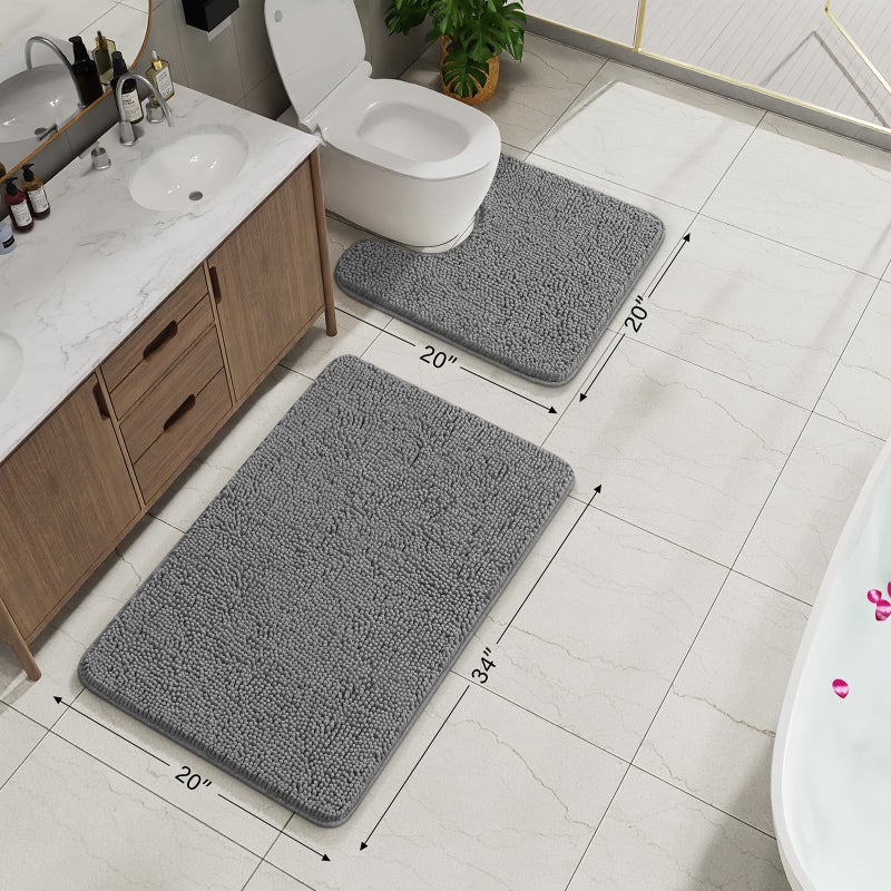 AROGAN سجادة الحمام Arogan مجموعات 2 قطعة 20 "" x20 " - Image 2