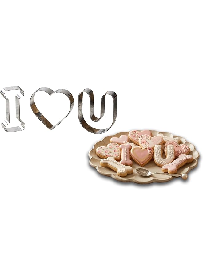 S-TOP I Love U Cookie Cutter Set - 3 Pieces - Image 1