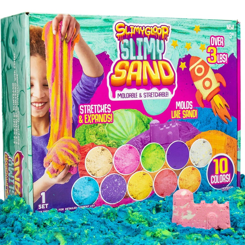 SLIMYSAND حزمة قيمة من SLIMYGLOOP SLIMYSAND من مجموعة هورايزون الأمريكية تشمل أكثر من 3 أرطال من رمل اللعب القابل للتمدد والتشكيل وغير اللاصق في أكياس قابلة لإعادة الإغلاق 10 - Image 2