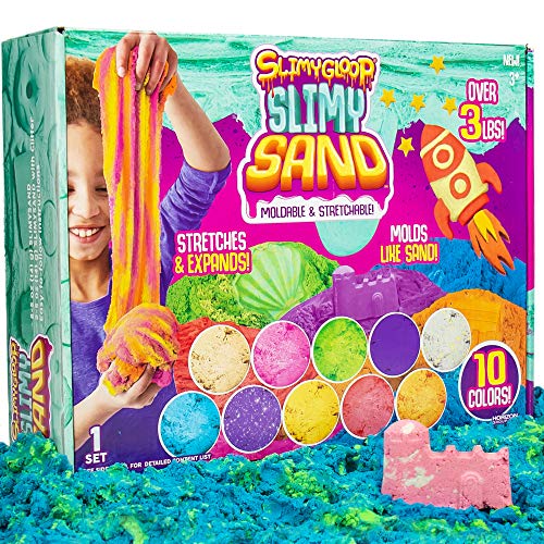 SLIMYSAND حزمة قيمة من SLIMYGLOOP SLIMYSAND من مجموعة هورايزون الأمريكية تشمل أكثر من 3 أرطال من رمل اللعب القابل للتمدد والتشكيل وغير اللاصق في أكياس قابلة لإعادة الإغلاق 10 - Image 1