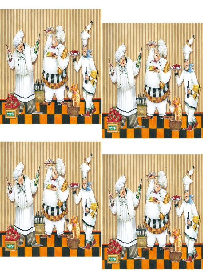 GinsonWare Set 4, 3D PP Printed Placemat w/Chefs Design. 17.25" X 11.5" Pattern # 310 - Image 2