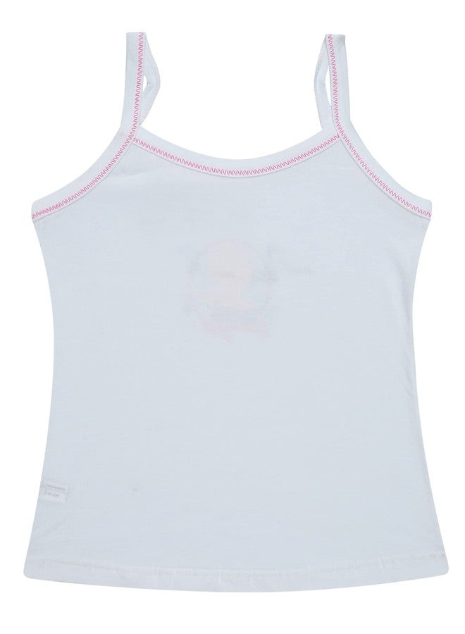 BODYCARE Girls Cotton Blend Regular Fit Vest Dori Neck Sleeveless Frozenpack of 4-White, 18-24 Months - Image 2