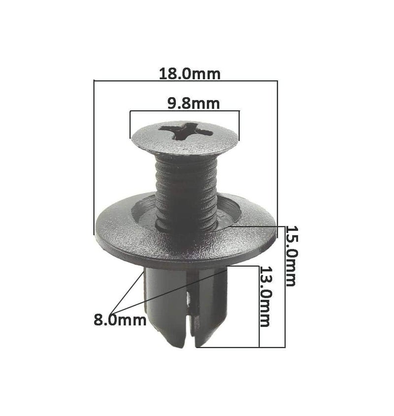 Guance |8 mm Car Plastic Screw Fasteners for Car Bumper Mudguard Door Pad Fender Lining, 50 Pieces - Image 2