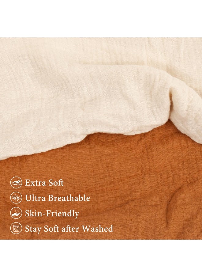 Pro Goleem - Muslin Nursing Pillow Cover Soft Breathable Cotton Feeding Pillow Slipcover For Breastfeeding Moms Fits Standard Infant Nursing Pillow For Boys And Girls 2 Pack (Brown＆Beige) - Image 1