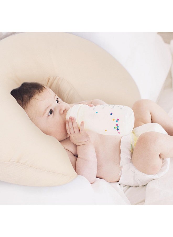 Pro Goleem - Muslin Nursing Pillow Cover Soft Breathable Cotton Feeding Pillow Slipcover For Breastfeeding Moms Fits Standard Infant Nursing Pillow For Boys And Girls 2 Pack (Brown＆Beige) - Image 1