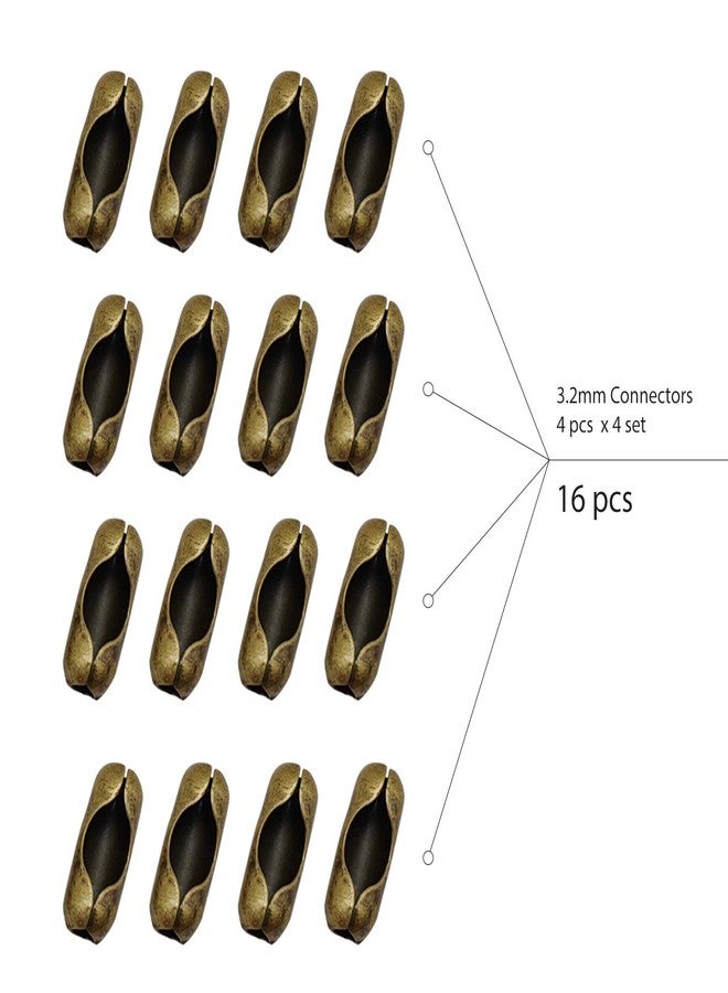 SBC Ceiling Fan Pull Chain Extenders 4‑Pack - Four 39-Inch (1 Meter) Antique Brass Beaded Chains with Connectors, Fan and Light Pull Chain Extension for Fixtures - Image 3