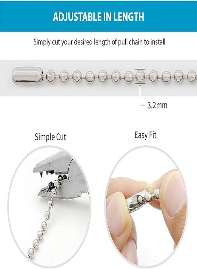 SBC Ceiling Fan Pull Chain Extenders 4‑Pack - Four 39-Inch (1 Meter) Antique Brass Beaded Chains with Connectors, Fan and Light Pull Chain Extension for Fixtures - Image 5