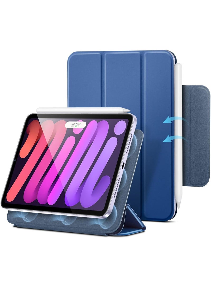 Rock Pow Case for iPad Mini 7 A17 Pro 2024/iPad Mini 6 2021 8.3 inch iPad Mini 7th/6th Gen Case Convenient Magnetic Attachment Auto Sleep/Wake Two-Way Stand Supports Pencil 2 Slim Cover Rebound Series Cover for iPad Mini 8.3 inch 7th Gen A2995/A2996/A2993/6th Gen A2567 A2568 A2569 - Image 1