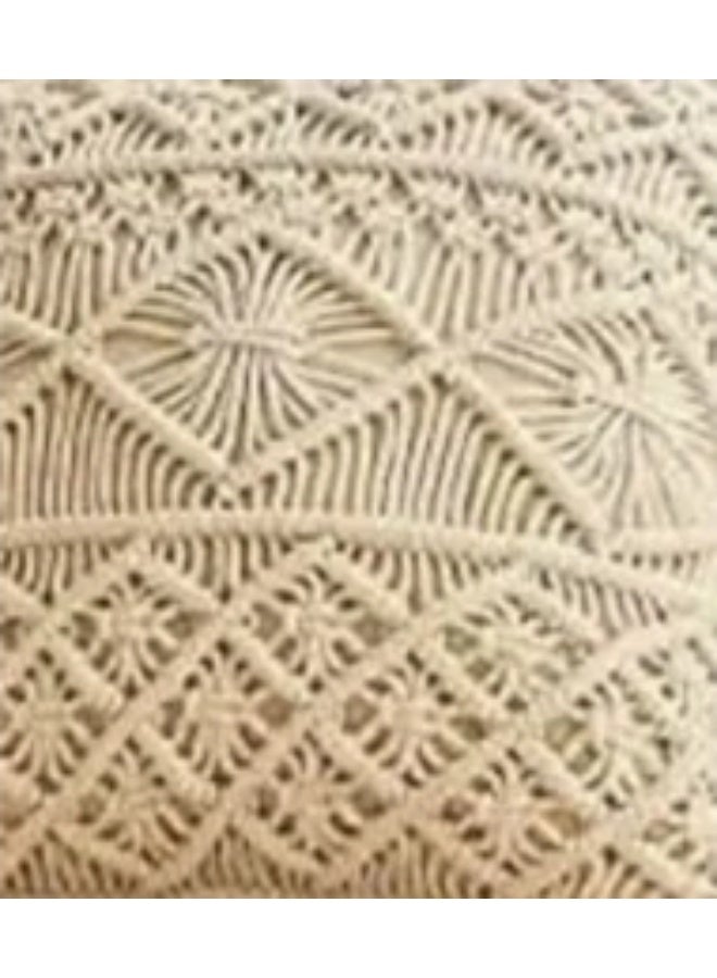HMK CRAFTS غطاء وسادة مكرمية كلاسيكي بنقشة . كيس وسادة ديكور منسوج بمتانة عالية للأثاث المودرن والكلاسيك - Image 2