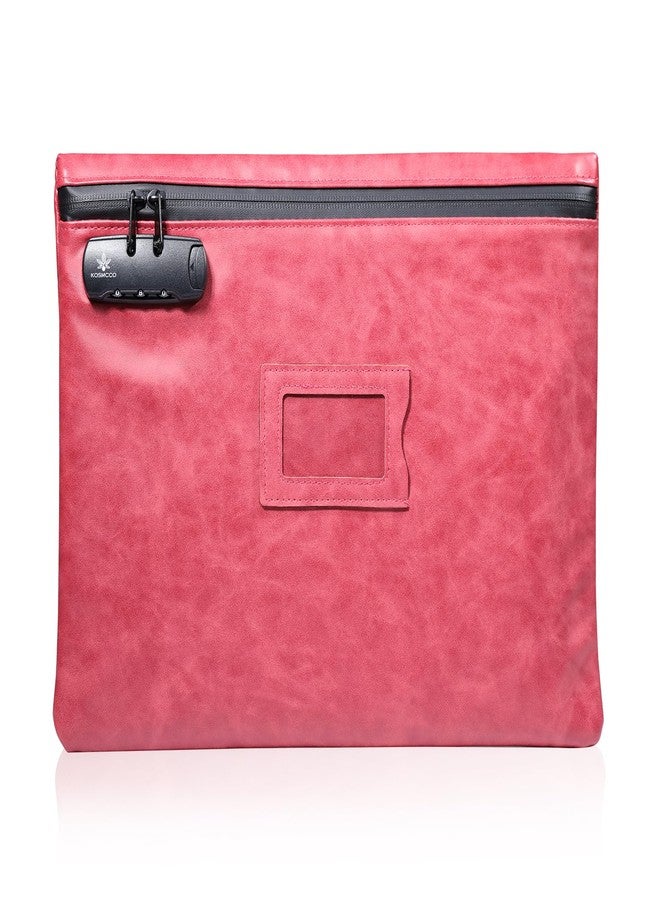 KOSMCCO Notary Bag with Lock, 13.6 x 10 Inches Heavy Duty Notary Supply Bag for All Notary Journal, Stamp, Embosser, Ink Pad and Valuables Storage Bag (Ruby Red, L) - Image 1