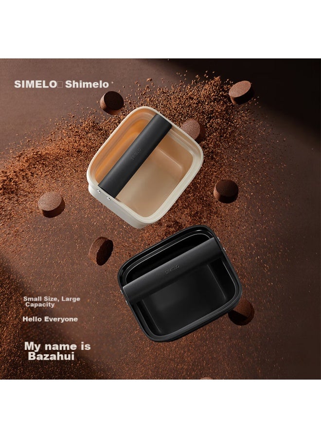 Simelo Coffee Grounds Container, Coffee Grinder, Home Semi-Automatic Espresso Machine, Large Waste Coffee Grounds Bin, Elegant White - Image 2