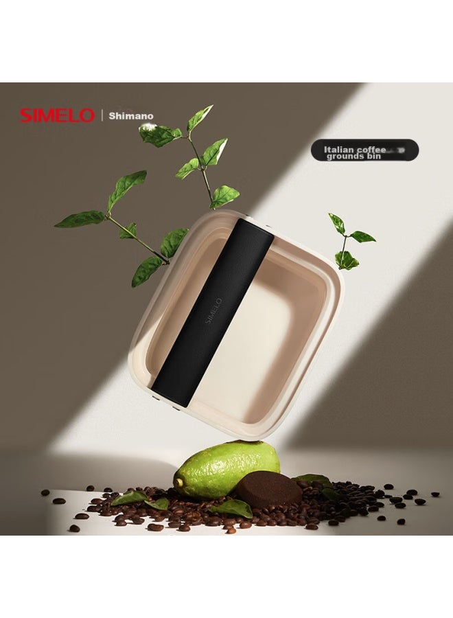 Simelo Coffee Grounds Container, Coffee Grinder, Home Semi-Automatic Espresso Machine, Large Waste Coffee Grounds Bin, Elegant White - Image 1