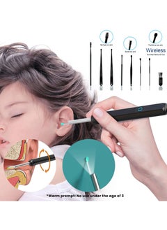 Yakiter Ear Wax Removal, Wi-Fi Visible Wax Elimination Spoon with 4 Soft Silicone Ear Scoops and 8 black ear spoons, Wireless Ear Endoscope 1296P HD with LED Light for iPhone, iPad, Android Phones (Black)  - Image 4