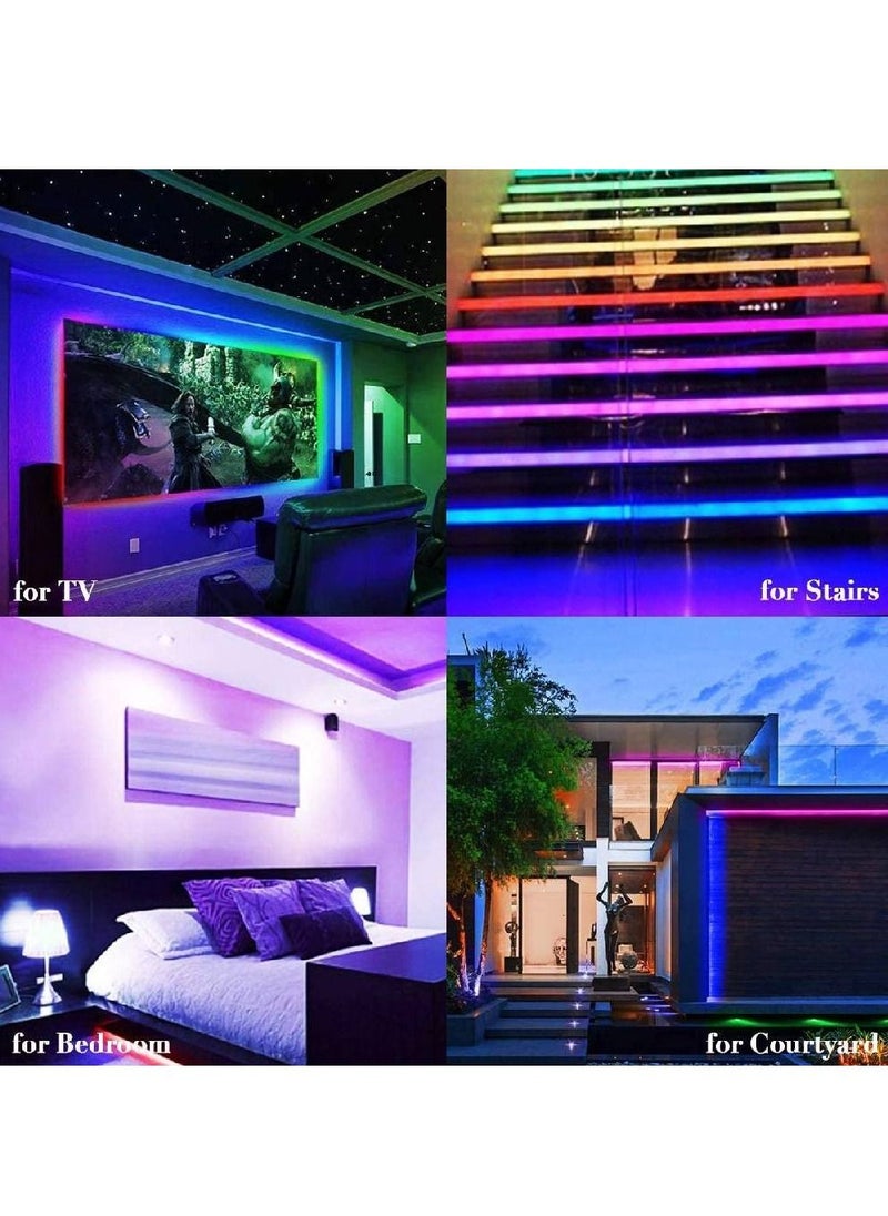 GENNEXT - LED Strip Lights 15M RGB Rope Lights Color Changing with Bluetooth Controller Apply for TV, Bedroom - Image 1