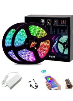 LED Strip Lights 15M RGB Rope Lights Color Changing with Bluetooth Controller Apply for TV, Bedroom