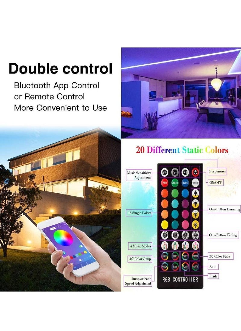 GENNEXT - LED Strip Lights 15M RGB Rope Lights Color Changing with Bluetooth Controller Apply for TV, Bedroom - Image 1