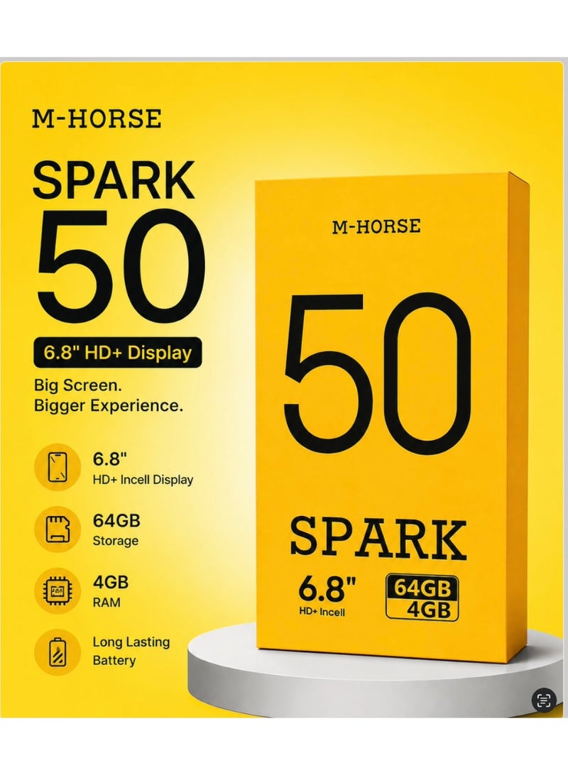 إم-هورس هاتف M-HORSE Spark 50 الذكي (شاشة 6.8 بوصة، ذاكرة وصول عشوائي 4 جيجابايت، سعة تخزين 64 جيجابايت) - Image 5
