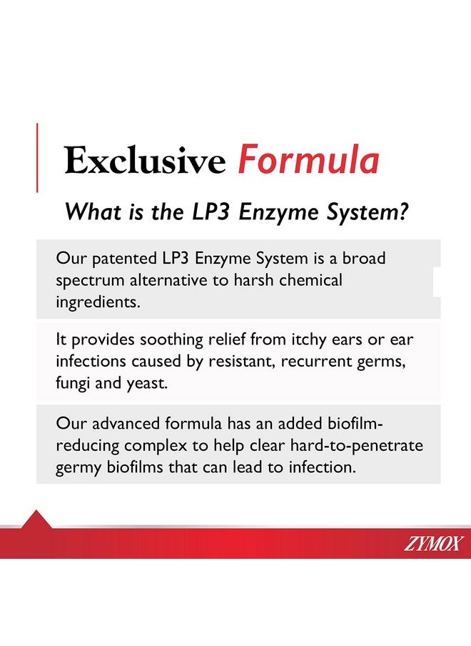 Zymox - Advanced Formula Otic Plus Enzymatic Ear Solution For Dogs And Cats With 1% Hydrocortisone, 1.25Oz - Image 1
