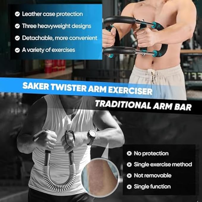 rayihni Twister Arm Trainer 70100lb Adjustable Chest Workout Equipment Upper Body Strength Training Machine Portable Power Twister Bar Ab Twisters for Home Gym Fitness TrainingDetachable Design - Image 3