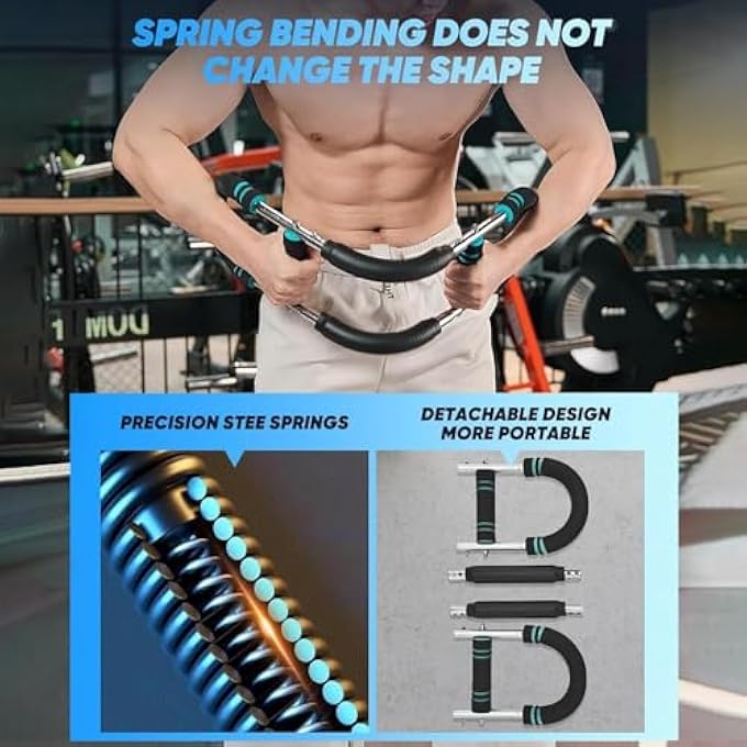 rayihni Twister Arm Trainer 70100lb Adjustable Chest Workout Equipment Upper Body Strength Training Machine Portable Power Twister Bar Ab Twisters for Home Gym Fitness TrainingDetachable Design - Image 4