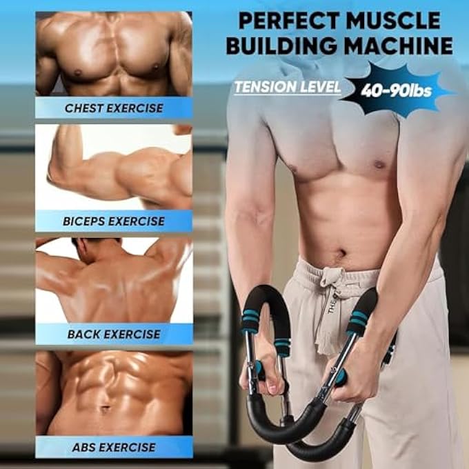 rayihni Twister Arm Trainer 70100lb Adjustable Chest Workout Equipment Upper Body Strength Training Machine Portable Power Twister Bar Ab Twisters for Home Gym Fitness TrainingDetachable Design - Image 2