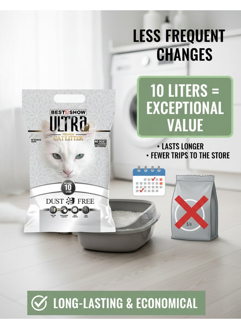 Ultra Dust-Free Unscented Strong Clumping Cat Litter Odor Control Premium Cat Sand 10L - Image 3