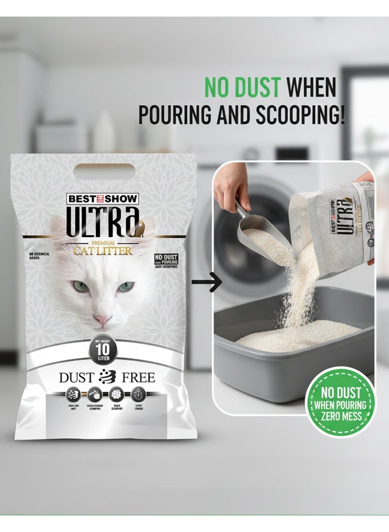 Ultra Dust-Free Unscented Strong Clumping Cat Litter Odor Control Premium Cat Sand 10L - Image 2