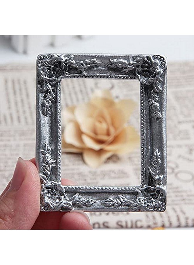 Acxico 4Pcs Mini House Miniature 112 Scale Resin Silver Picture Frame 6Cm 4.8Cm - Image 4