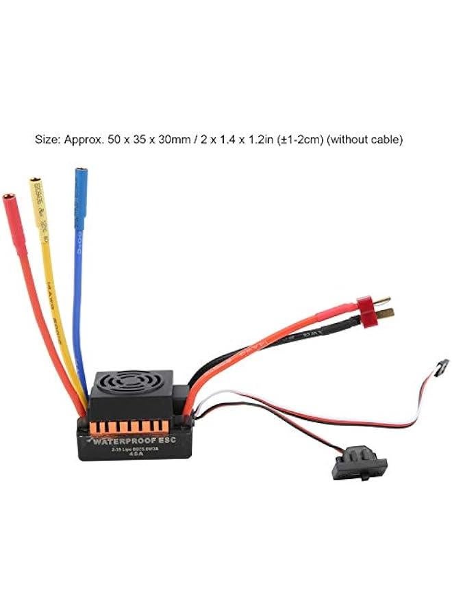 45A Brushless ESC, RC Airplane Aircraft Helicopter Electronic Speed Controller Accessory Parts Accessory Motor Speed Controller ESC for 1/10 RC Car Model(（45A）) - Image 3