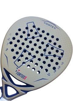 FORTUSS Padel Tennis Racket - Full Carbon Fiber - 3D Surface With Light Eva Memory Flex Foam Core - Padel Racquet - Hybrid Teardrop Paddle Racket With Bag Included (Gold)  - Image 3