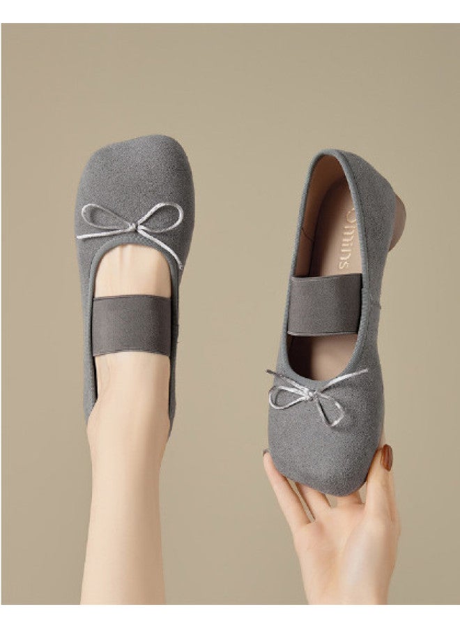 15MINS Bow Mary Jane Shoes Women 2026 Spring New Round Toe Shallow Mouth Single Shoes Women - Image 1