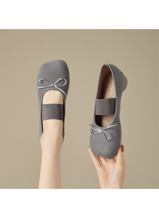 15MINS Bow Mary Jane Shoes Women 2026 Spring New Round Toe Shallow Mouth Single Shoes Women - Image 2