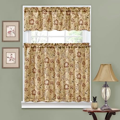 Waverly Navarra Antique Tier & Valance Set - 100% Polyester Jacquard - 52" X 36" - Image 5