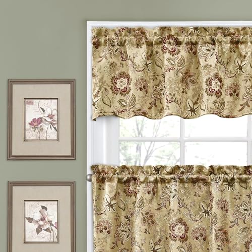 Waverly Navarra Antique Tier & Valance Set - 100% Polyester Jacquard - 52" X 36" - Image 2