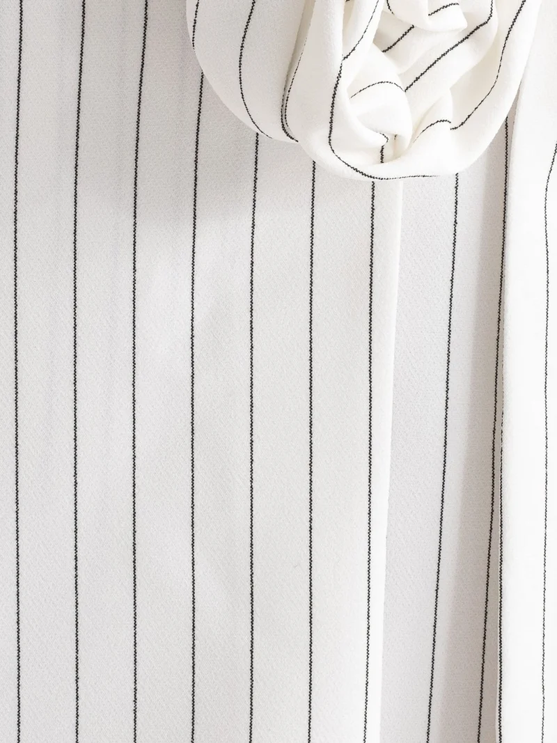 HICCUP White Striped Mid Rise Belt Detail Skirt for Women | Best Price UAE