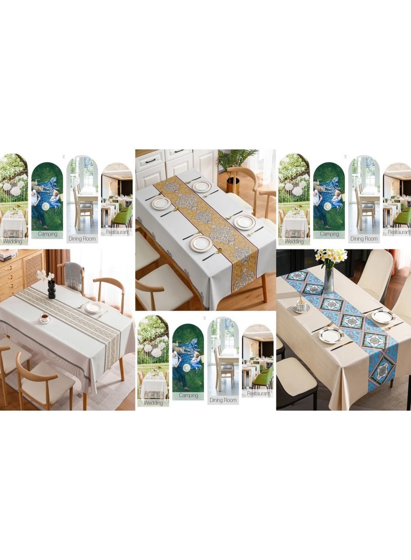 مفرش المائدة 140x200 سم ، غطاء طاولة مقاوم للزيت لغرفة الطعام - Image 5