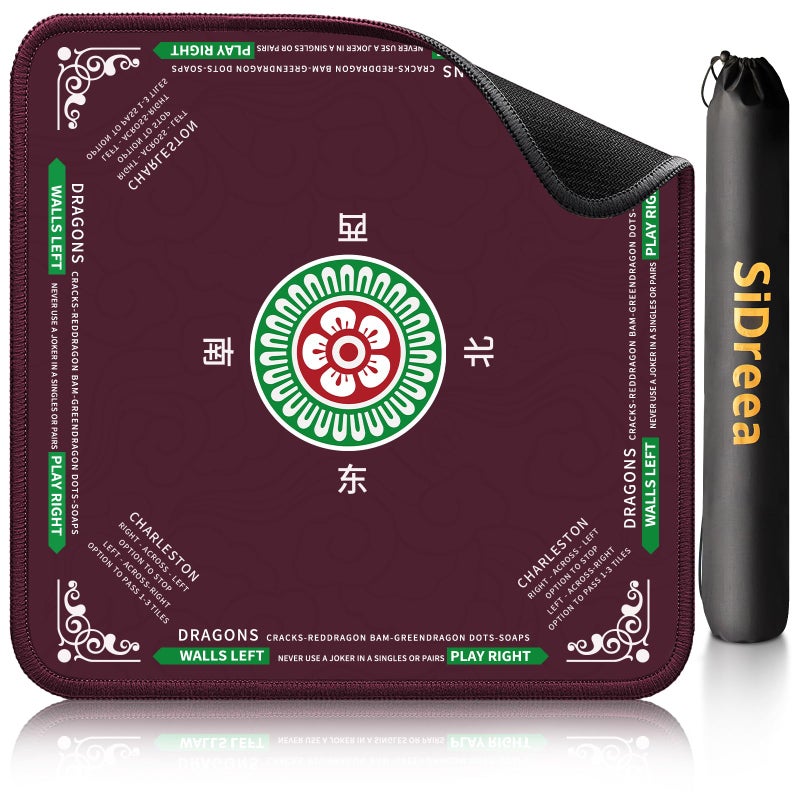 SiDreea Mahjong Mat 324324 Inch Noise Reduction AntiSlip Mahjong Mat for Table Mahjong Table Mat for Poker Card Board Games Table Mat Tile Games Dominoes - Image 3