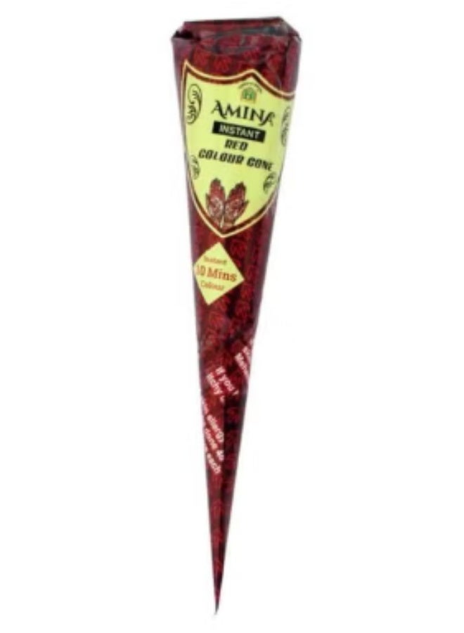 أمينا معجون حناء أمينة مخروطي الشكل بلون الكرز الأحمر - قطعة واحدة - يدوم طويلاً وخالٍ من المواد الكيميائية - Image 1