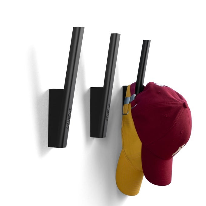 HAT RACK FOR BASEBALL CAPS WALL MOUNTED VERTICAL HAT HOLDER MULTIPURPOSE WALL HOOK CLOSET CAP ORGANIZER STURDY COMPACT EASY TO INSTALL