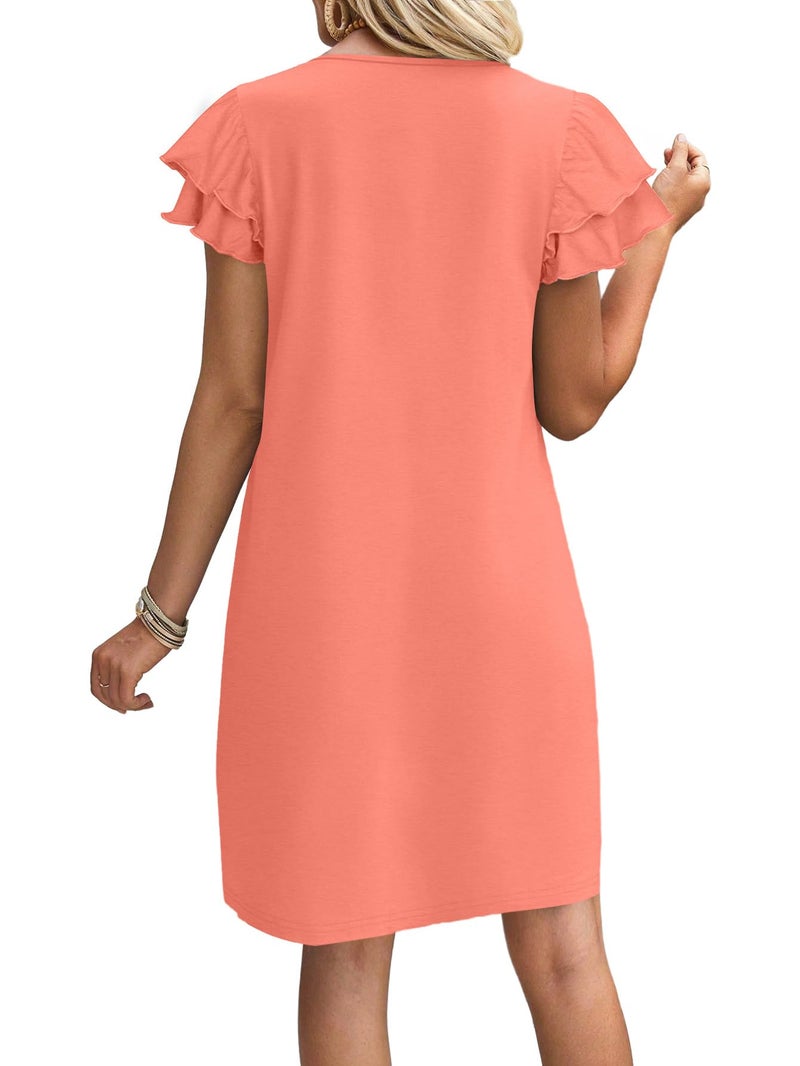 OFEEFAN Pink Dress Womens Dresses 2026 Spring Summer Sundresses Boho Clothes Cute Casual Elegant Classy Date Outfits XL - Image 4