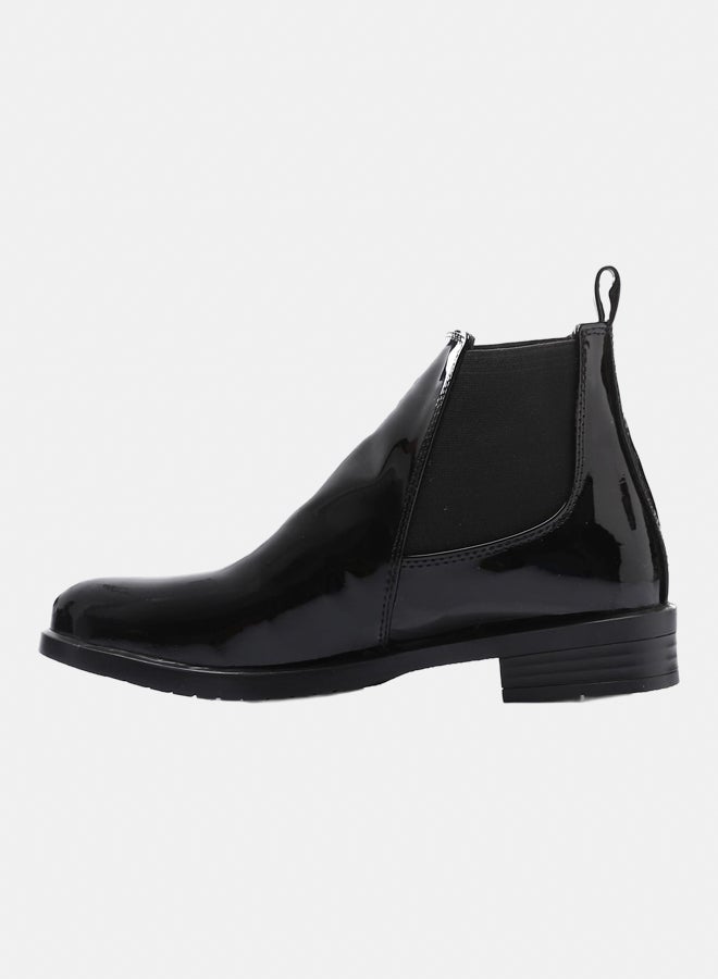 XO Style Leather Ankle Boot 1459 Black - Image 4