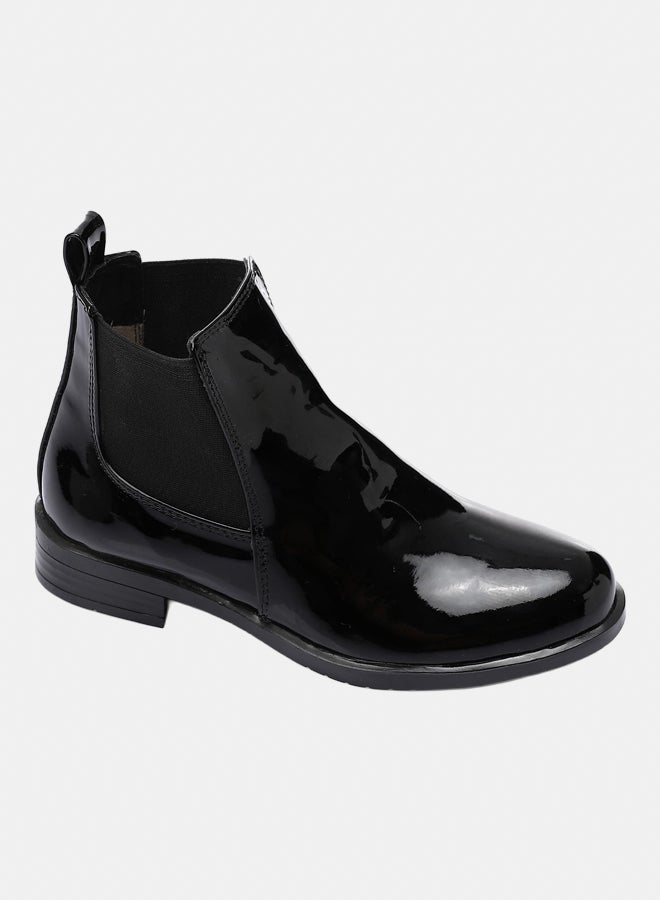 XO Style Leather Ankle Boot 1459 Black - Image 1