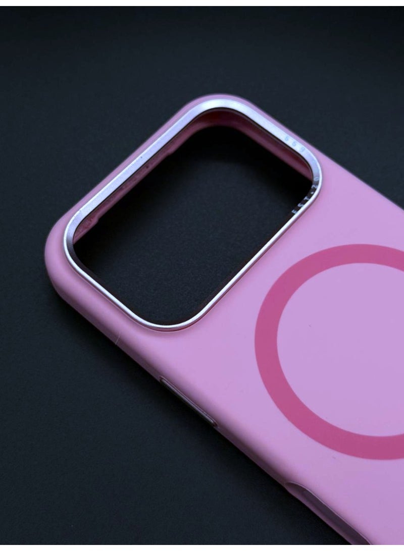 general حافظة ماغسيف سيليكون فاخرة لجهاز آيفون 17 برو ماكس - رفيعة، مضادة للصدمات، متوافقة مع الشحن اللاسلكي المغناطيسي (وردي) - Image 3