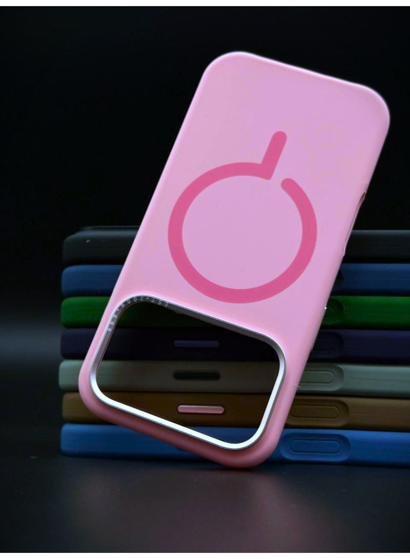general حافظة ماغسيف سيليكون فاخرة لجهاز آيفون 17 برو ماكس - رفيعة، مضادة للصدمات، متوافقة مع الشحن اللاسلكي المغناطيسي (وردي) - Image 1