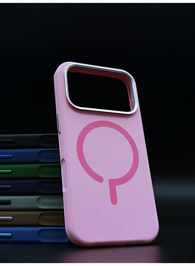 general حافظة ماغسيف سيليكون فاخرة لجهاز آيفون 17 برو ماكس - رفيعة، مضادة للصدمات، متوافقة مع الشحن اللاسلكي المغناطيسي (وردي) - Image 2