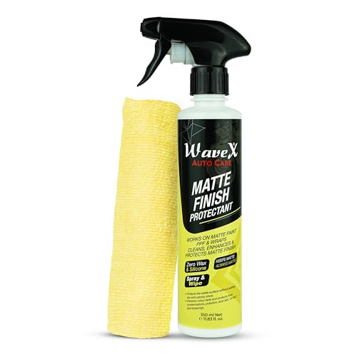 Wavex Matte Finish Bike Polish Maintainer 350ml + Wavex Microfiber Yellow Cloth Towel 350GSM 40X40CM - Image 1