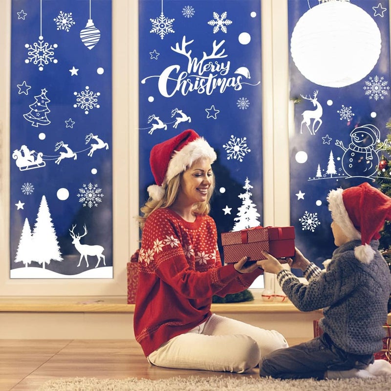 Hidreas 148 Pcs Christmas Snowflake Window Clings Stickers, Christmas Window Decorations - Image 5