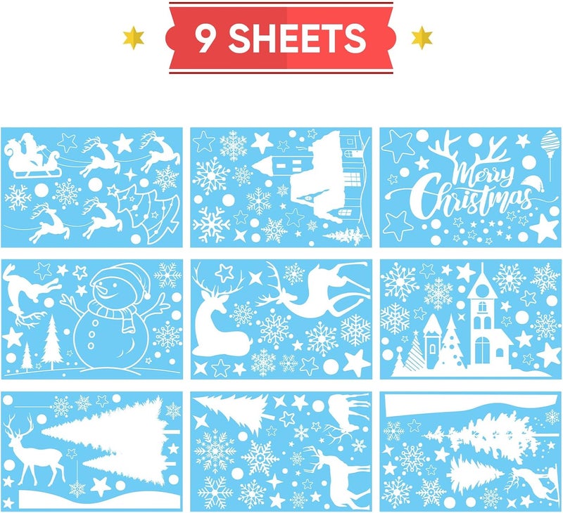 Hidreas 148 Pcs Christmas Snowflake Window Clings Stickers, Christmas Window Decorations - Image 2