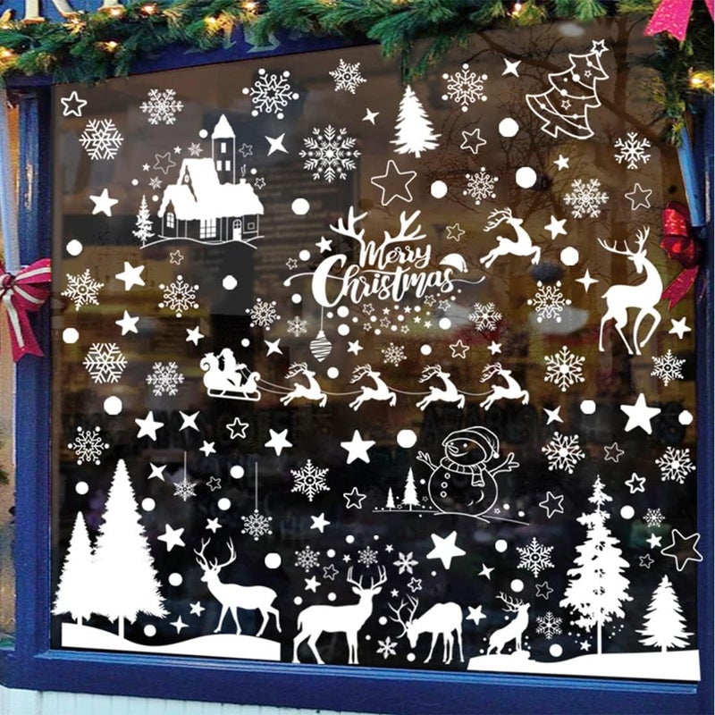 Hidreas 148 Pcs Christmas Snowflake Window Clings Stickers, Christmas Window Decorations - Image 4