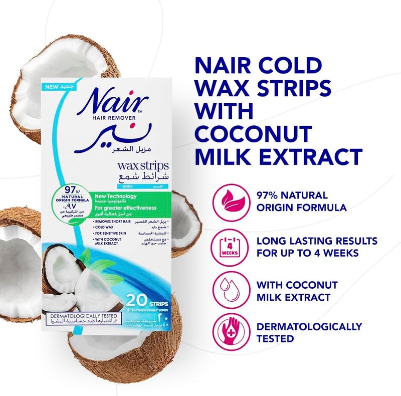 Nair Hair Removal Wax Strips with Coconut Milk - Image 2